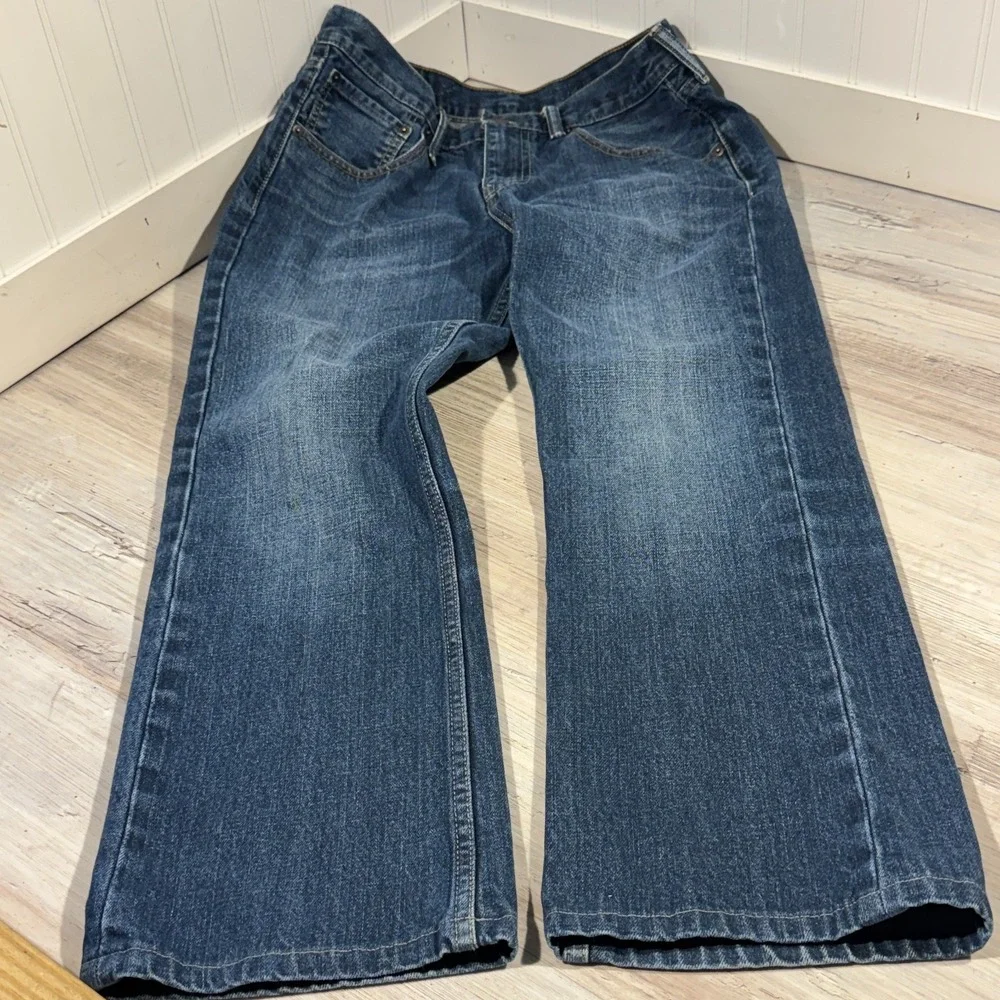 Levis 527 Jeans Mens 32x30 (31x25) Blue Low Boot Cut Denim Medium Wash
